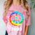 2033 Graduation Class Year Tie Dye Peace Sign Comfort Color Blast T-Shirt Clay