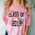 Class Of 2019-High School College University GRADUATION Comfort Color Blast T-Shirt Clay