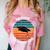 Class Of 2021 Done Senior Graduation Retro Sunset Comfort Color Blast T-Shirt Clay