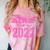 Class Of 2022 Pink Girls Shirt Graduation Comfort Color Blast T-Shirt Clay