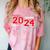 Class Of 2024 Senior Year Boys Girls School Graduation Comfort Color Blast T-Shirt Clay