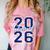 Class Of 2026 Graduation Varsity Navy Blue Letters Premium Tri-Blend Comfort Color Blast T-Shirt Clay