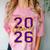 Class Of 2026 Graduation Varsity Purple And Yellow Letters Comfort Color Blast T-Shirt Clay