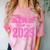 Class Of 2029 Pink Girls Shirt Graduation Comfort Color Blast T-Shirt Clay