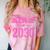 Class Of 2030 Pink Girls Shirt Graduation Comfort Color Blast T-Shirt Clay