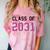 Class Of 2031 Graduation T-Shirt Comfort Color Blast T-Shirt Clay