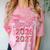 Coquette Pink Bow Flowers Senior 2026 2027 Graduation Comfort Color Blast T-Shirt Clay