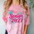 Coquette Pink Bow Senior 2027 Class Of Graduation Comfort Color Blast T-Shirt Clay