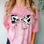 Cow Print Bow And Stethoscope Nurse RN Graduation Coquette Comfort Color Blast T-Shirt Clay