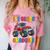 First Grade Graduation Monster Truck 1st Grade Graduate Comfort Color Blast T-Shirt Clay