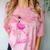 Flamingo Nailed It Graduation Flamingo Comfort Color Blast T-Shirt Clay