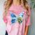 Frutiger Aero Aesthetic Butterfly Computer Fishes Scenery Raglan Baseball Tee Comfort Color Blast T-Shirt Clay