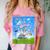 Frutiger Aero Aesthetic Tech Cherry Blossom Fishes Bubbles Comfort Color Blast T-Shirt Clay
