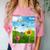 Frutiger Aero Aesthetic Tech Scenery Fishes Sunflower Comfort Color Blast T-Shirt Clay