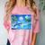 Frutiger Aero Dolphin Sunset Ocean With Palm Trees Y2k Comfort Color Blast T-Shirt Clay Frutiger Aero Dolphin Sunset Ocean With Palm Trees Y2k Comfort Color Blast T-Shirt Clay