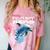 Frutiger Aero Splashy Dolphin Y2k Aesthetic Graphic Premium Comfort Color Blast T-Shirt Clay