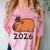 Grad Class Of 2026 Capybara Graduation Graduated Kids Comfort Color Blast T-Shirt Clay