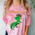 Graduation Dinosaur Smarty Saurus Rex Diploma Dinosaur Comfort Color Blast T-Shirt Clay