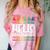 Hello Kindergarten First Day Back To School Graduation Comfort Color Blast T-Shirt Clay