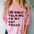 I'm Only Talking To My Cat Today Introvert Chalk For Men Women Comfort Color Blast T-Shirt Clay