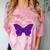 Introvert Antisocial Butterfly For Women Men Comfort Color Blast T-Shirt Clay