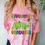 Kids Kindergarten Graduate Dinosaur Kindergarten Graduation Comfort Color Blast T-Shirt Clay