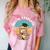 Kids Pre-K Graduate Sloth Cap And Gown Cute Preschool Graduation Comfort Color Blast T-Shirt Clay