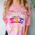 Last Day Of School Adios Kindergarten Graduation Kids Girls Comfort Color Blast T-Shirt Clay