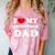 I Love My Introvert Dad I Heart My Introvert Dad Comfort Color Blast T-Shirt Clay