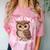 I Like Owls And Maybe 3 People Introvert Humor Casual Comfort Color Blast T-Shirt Clay