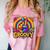 Peace Sign Groovy Vibes Costume Nostalgia Tie Dye Fashion Comfort Color Blast T-Shirt Clay