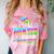 Proud Auntie Of Kindergarten Graduate 2025 Graduation Auntie Comfort Color Blast T-Shirt Clay