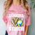Proud Grandma Of A 2026 Senior Volleyball Graduation Leopard Comfort Color Blast T-Shirt Clay