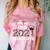 Proud Mom Of A 2021 Graduate Leopard Print Graduation Mama Comfort Color Blast T-Shirt Clay