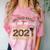 Proud Mom Of Two 2021 Graduates Twin Mama Graduation Leopard Comfort Color Blast T-Shirt Clay