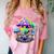 Psychedelic Alien Mushroom Nostalgia Groovy Vibe Hippie Comfort Color Blast T-Shirt Clay