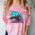 Retro 80s Shark Whale Diving Nostalgia Shark Party Comfort Color Blast T-Shirt Clay