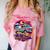 Retro Graphic Print With a Touch Of Nostalgia Comfort Color Blast T-Shirt Clay
