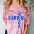 Senior 2024 Graphic Class Of 2024 Graduation Graphic Comfort Color Blast T-Shirt Clay
