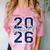 Senior 2026 Graduation Varsity Navy Blue On The Back Comfort Color Blast T-Shirt Clay