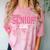 Senior 2026 Pink Coquette Bow Class Of 2026 Graduation Women Comfort Color Blast T-Shirt Clay