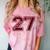 Senior 2027 Maroon Senior Class Of 27 Jersey Graduation Comfort Color Blast T-Shirt Clay