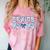 Senior 26 Graduation Class Of 2026 Bow Blue Toile Floral Comfort Color Blast T-Shirt Clay