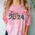 Senior Graduation Class Of 2024 Cute Senior 2024 Flowers Comfort Color Blast T-Shirt Clay
