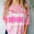 Senior Mom Class Of 2026 Pink Coquette Bow Graduation Comfort Color Blast T-Shirt Clay