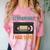 VHS Cassette Tape Retro 80s 90s Nostalgia Premium Comfort Color Blast T-Shirt Clay
