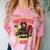 Woman Firefighter Aunt TiTi Auntie Black Graduation Comfort Color Blast T-Shirt Clay