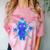 Yk2 Grunge Earthy Blue Cat With Stars Tomboy 90s Nostalgia Premium Tri-Blend Comfort Color Blast T-Shirt Clay