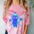 Yk2 Grunge Earthy Blue Cat With Stars Tomboy 90s Nostalgia Comfort Color Blast T-Shirt Clay