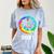 2021 Graduation Class Year Tie Dye Peace Sign Graduate Shirt Comfort Color Blast T-Shirt Ocean